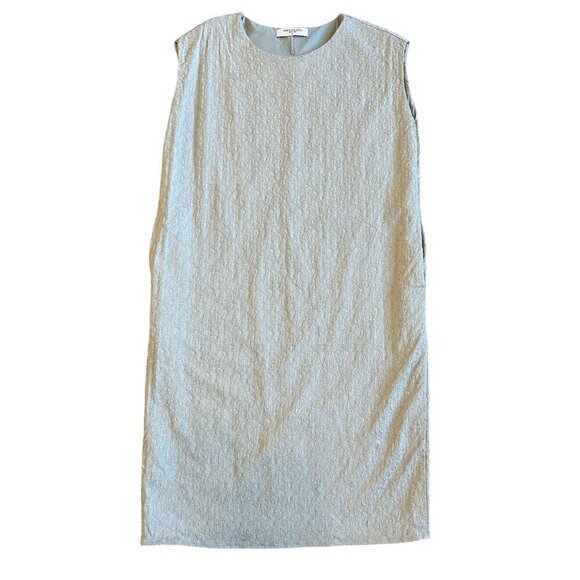 MM Lafleur Dresses & Skirts - MM Lafleur Grey Sleeveless Textured Shift Dress Crew Neck Size Medium Women's